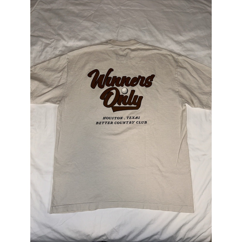 Better Lakeshore country club T-shirt men's large beige Winner's Only - Picture 6 of 7